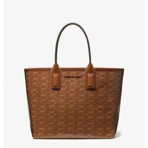 Michael Kors Jodie Small Logo Jacquard Luggage(Brown) Tote Bag 35H1T2JT1C NWT